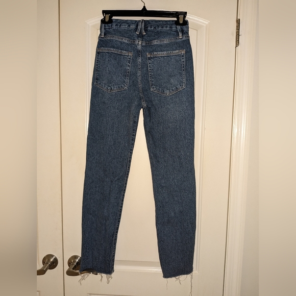 NWOT GOOD AMERICAN GOOD CLASSIC RAW HEM HIGH WAIST SLIM JEANS SIZE 0/25 - Picture 4 of 6